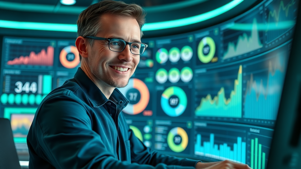 analyst reviewing marketing KPIs and analytics for service businesses