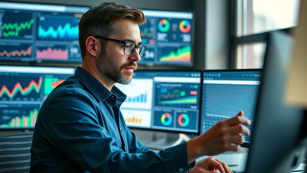 marketing manager reviewing local SEO performance map pack rankings and analytics