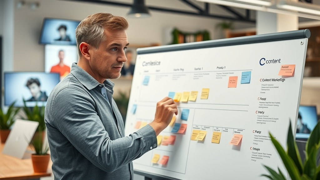 Experienced strategist building content marketing strategy for targeted content creation
