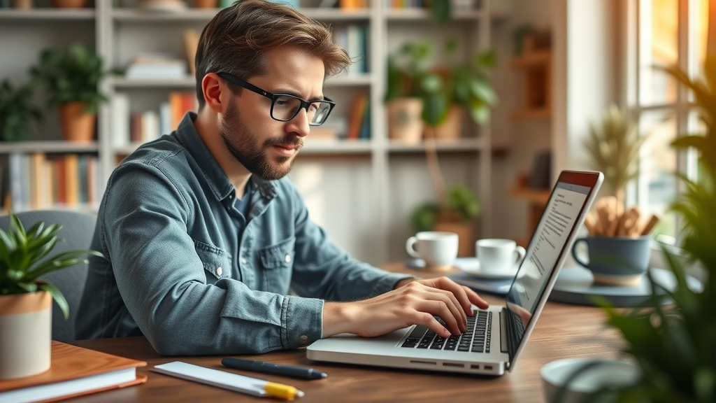 great content marketing techniques writer drafting compelling blog post focused cozy workspace effective content creation