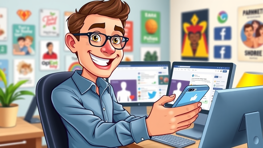 enthusiastic social media manager working on Facebook ads and stories dashboard to drive business page engagement