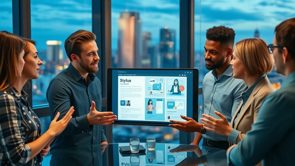 brand manager discussing style guide evolution for voice consistency