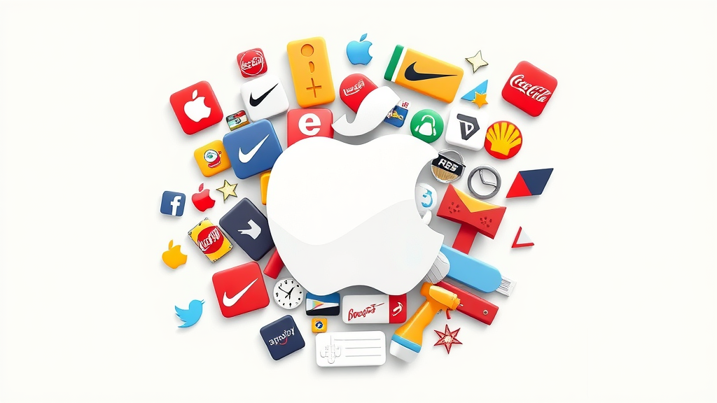 brand identity example Apple Nike Coca-Cola iconic elements collage