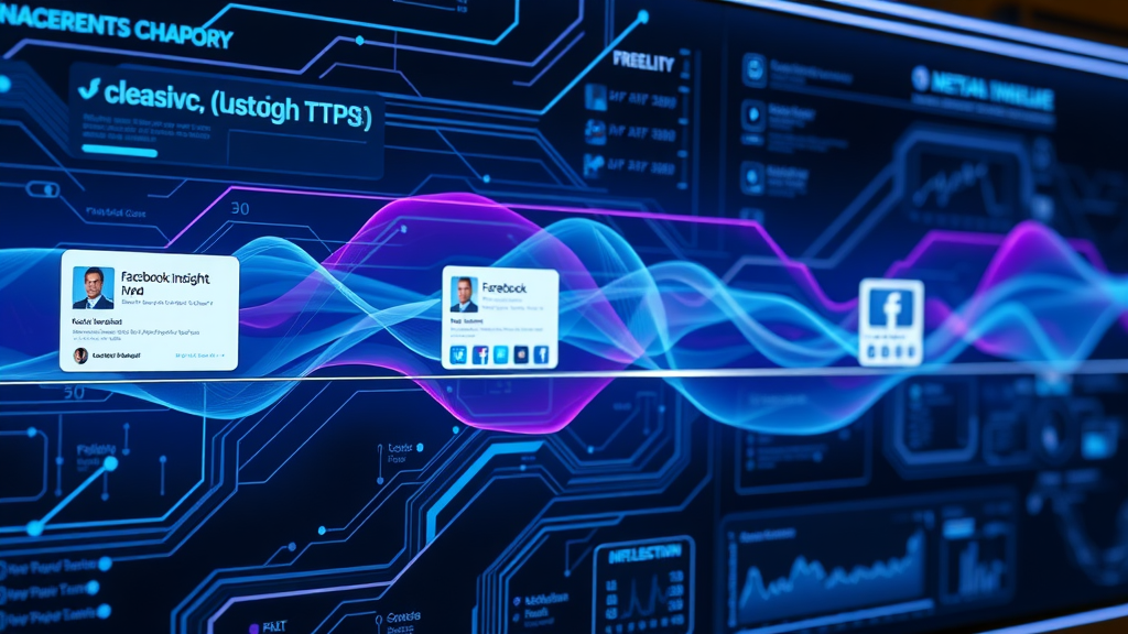 Timeline showing evolution from Facebook Insights to Meta Business Suite Analytics with modern tech visuals