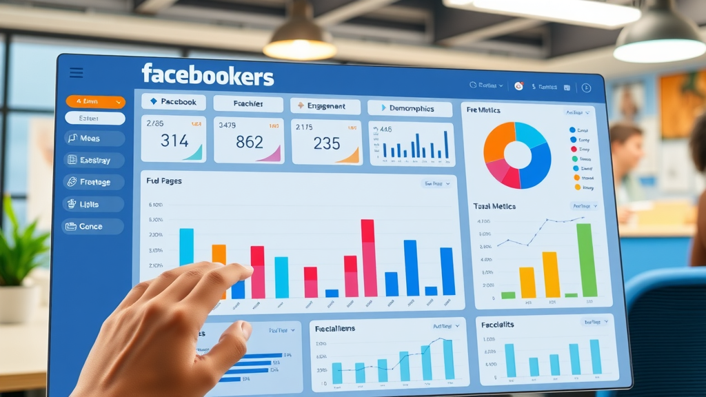 Interactive Facebook Insights dashboard highlighting engagement rates, reach, and key metric visualizations