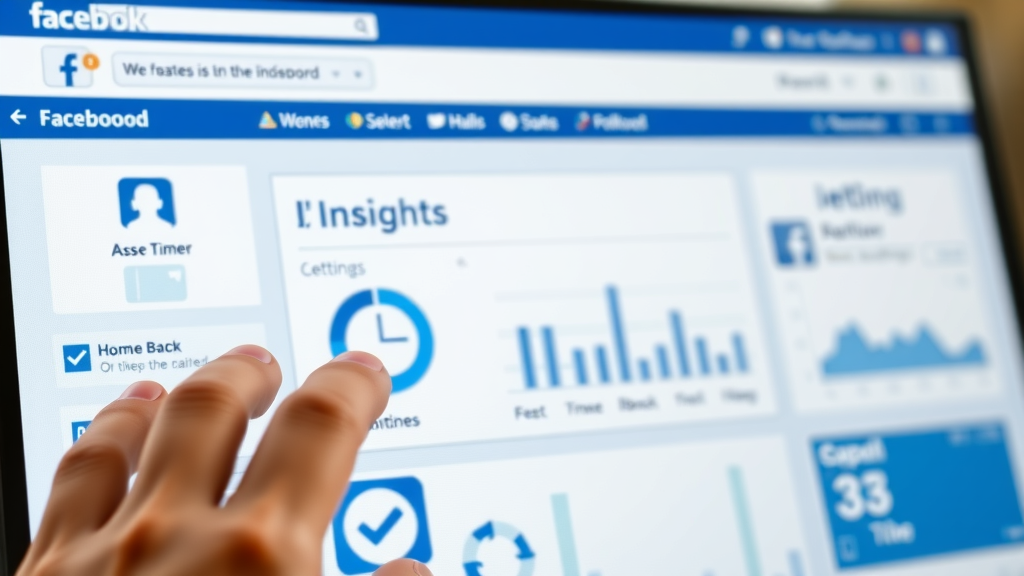 Facebook dashboard with Insights tab highlighted, showing analytics access point for business users