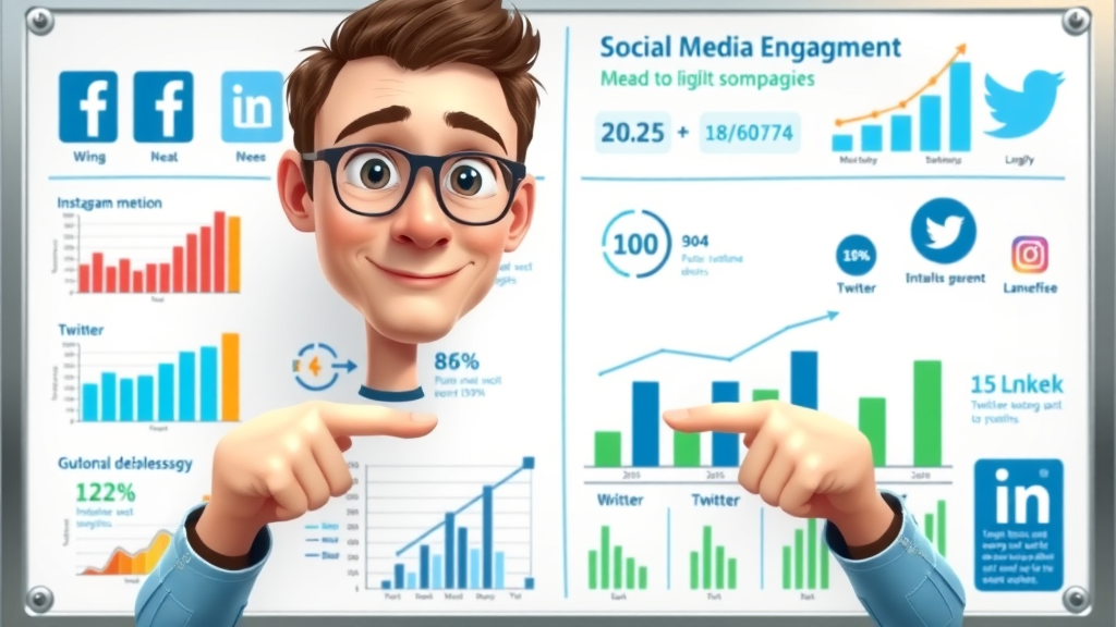Infographic comparison of social media engagement metrics: Facebook, Instagram, Twitter, and LinkedIn