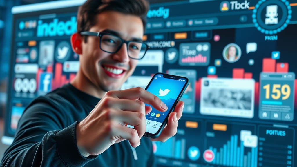 Dynamic social media dashboard showing branded posts and engagement for brand personality