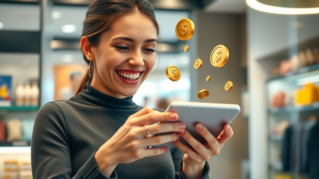 delighted customer earning digital loyalty rewards app retention long-term engagement